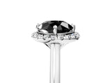 White gold Fancy Black Round Cut Halo Round Diamond Solitaire Engagement Ring with Pave Band and Four-Prong Setting_29