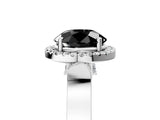 White gold Fancy Black Round Cut Halo Round Diamond Twist Band with Four-Prong Setting_29