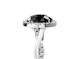 White gold Fancy Black Round Cut Halo Twist Band with Four-Prong Setting_53