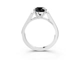 White gold Fancy Black Round Cut Solitaire Cathedral Diamond Engagement Ring with Channel-Set Band and Four-Prong Setting_18