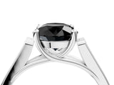 White gold Fancy Black Round Cut Solitaire Cathedral Diamond Engagement Ring with Channel-Set Band and Four-Prong Setting_19
