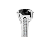 White gold Fancy Black Round Cut Solitaire Cathedral Diamond Engagement Ring with Channel-Set Band and Four-Prong Setting_20