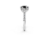 White gold Fancy Black Round Cut Solitaire Diamond Engagement Ring with Pavé Band and Six-Prong Setting_14