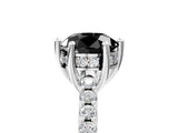 White gold Fancy Black Round Cut Solitaire Diamond Engagement Ring with Pavé Band and Six-Prong Setting_17