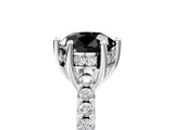 White gold Fancy Black Round Cut Solitaire Diamond Engagement Ring with Pavé Band and Six-Prong Setting_17