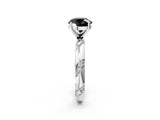 White gold Fancy Black Round Cut Solitaire Diamond Engagement Ring with Twisted Pave Band and Four-Prong Setting_57