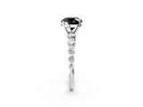 White gold Fancy Black Round Cut Solitaire Diamond Ring with Pave Band and Four-Prong Setting_2