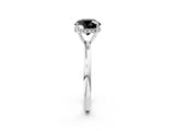 White gold Fancy Black Round Cut Solitaire Diamond Ring with Prong Setting and Plain Band_14