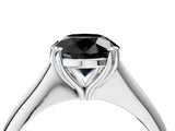 White gold Fancy Black Round Cut Solitaire Diamond Ring with Six-Prong Setting and Classic Band_28