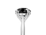 White gold Fancy Black Round Cut Solitaire Diamond Ring with Six-Prong Setting and Classic Band_29