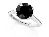 White gold Fancy Black Round Cut Solitaire Diamond Ring with Six-Prong Setting and Classic Band_42