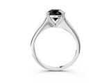 White gold Fancy Black Round Cut Solitaire Diamond Ring with Six-Prong Setting and Classic Band_44