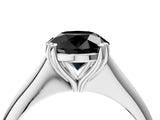 White gold Fancy Black Round Cut Solitaire Diamond Ring with Six-Prong Setting and Classic Band_46