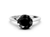 White gold Fancy Black Round Cut Solitaire Diamond Ring with Six-Prong Setting and Classic Band_47
