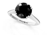 White gold Fancy Black Round Cut Solitaire Diamond Ring with Six-Prong Setting and Classic Band_48