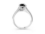 White gold Fancy Black Round Cut Solitaire Diamond Ring with Six-Prong Setting and Classic Band_50