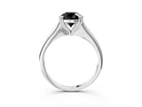 White gold Fancy Black Round Cut Solitaire Diamond Ring with Six-Prong Setting and Classic Band_68
