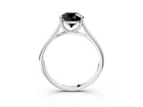 White gold Fancy Black Round Cut Solitaire Engagement Ring with Tapered Band and Four-Prong Setting_18