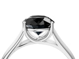 White gold Fancy Black Round Cut Solitaire Engagement Ring with Tapered Band and Four-Prong Setting_19