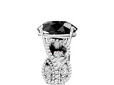 White gold Fancy Black Round Cut Solitaire Milgrain Leaf Band with Prong Setting_17