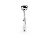 White gold Fancy Black Round Cut Solitaire Pavé Band with Four-Prong Setting_2