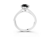 White gold Fancy Black Round Cut Solitaire Pavé Band with Four-Prong Setting_3