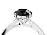 White gold Fancy Black Round Cut Solitaire Pavé Band with Four-Prong Setting_4