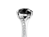White gold Fancy Black Round Cut Solitaire Pavé Band with Four-Prong Setting_5