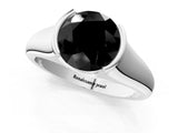 White gold Fancy Black Round Cut Solitaire Tension Set Diamond Ring with Split Shank Band_25