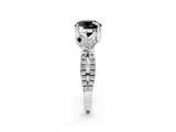 White gold Fancy Black Round Cut Solitaire Twist Pave Diamond Engagement Ring with Prong Setting_11