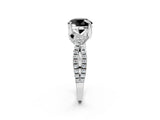 White gold Fancy Black Round Cut Solitaire Twist Pave Diamond Engagement Ring with Prong Setting_14