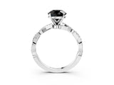 White gold Fancy Black Round Cut Solitaire Twisted Pave Band with Four-Prong Setting_18