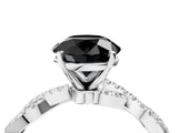 White gold Fancy Black Round Cut Solitaire Twisted Pave Band with Four-Prong Setting_19