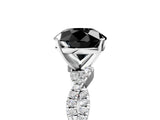 White gold Fancy Black Round Cut Solitaire Twisted Pave Band with Four-Prong Setting_20