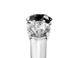 White gold Fancy Black Round Cut Three-Stone Diamond Ring with Prong Setting on a Classic Band_17