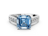 White gold Fancy Blue Asscher  Brilliant Channel-Set Solitaire Ring with Four-Prong Setting_54