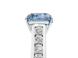 White gold Fancy Blue Asscher  Brilliant Channel-Set Solitaire Ring with Four-Prong Setting_59