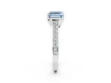 White gold Fancy Blue Asscher  Brilliant Cut Diamond Engagement Ring with Pavé Band and Four-Prong Setting_81