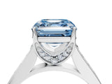 White gold Fancy Blue Asscher  Brilliant Cut Diamond Engagement Ring with Pavé Band and Four-Prong Setting_83