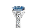 White gold Fancy Blue Asscher  Brilliant Cut Diamond Engagement Ring with Pavé Band and Four-Prong Setting_84