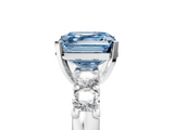 White gold Fancy Blue Asscher  Brilliant Cut Diamond Five-Stone Prong Set Engagement Ring with Channel Band_22