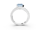 White gold Fancy Blue Asscher  Brilliant Diamond Channel Set Wide Band Ring with Bezel Setting_3