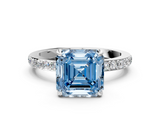 White gold Fancy Blue Asscher  Brilliant Pavé Band Solitaire with Four-Prong Setting_51