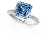 White gold Fancy Blue Asscher  Brilliant Pavé Band Solitaire with Four-Prong Setting_52