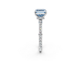 White gold Fancy Blue Asscher  Brilliant Pavé Band Solitaire with Four-Prong Setting_53