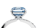 White gold Fancy Blue Asscher  Brilliant Pavé Band Solitaire with Four-Prong Setting_55