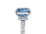 White gold Fancy Blue Asscher  Brilliant Pavé Band Solitaire with Four-Prong Setting_56