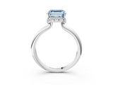 White gold Fancy Blue Asscher  Brilliant Solitaire Engagement Ring with Six-Prong Setting and Classic Band_20