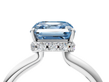White gold Fancy Blue Asscher  Brilliant Solitaire Engagement Ring with Six-Prong Setting and Classic Band_21
