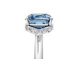 White gold Fancy Blue Asscher  Brilliant Solitaire Engagement Ring with Six-Prong Setting and Classic Band_23